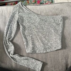Long Sleeve one shoulder cropped top